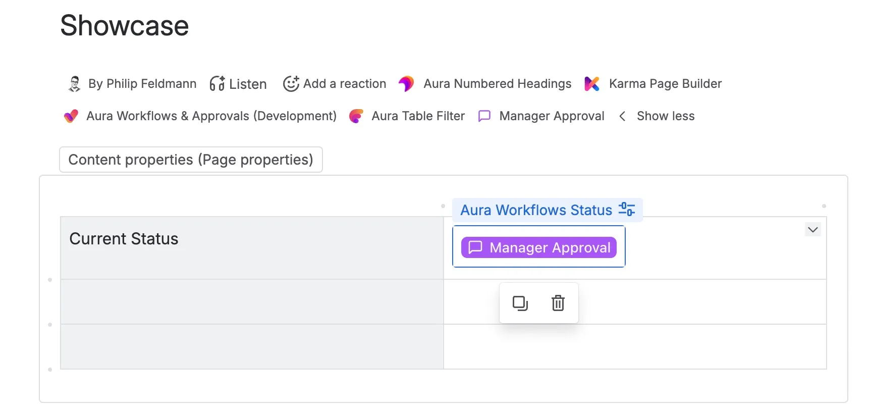 Status macro showing 'In Review' state